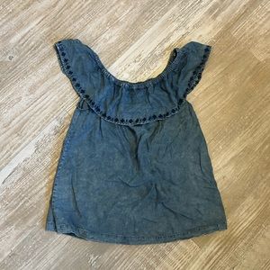 Off the shoulder Chambray top
